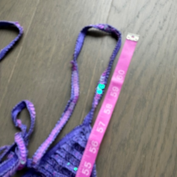 Retrofete Mevia Sequin Fringe Crochet Maxi Dress XS / SMALL - PURPLE- EUC - Picture 11 of 11